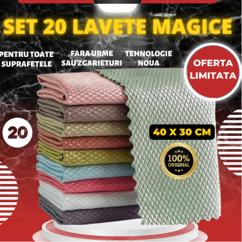Set de 20 lavete magice 40 x 30 cm