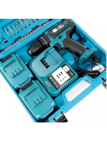 Set Bormașină Autofiletantă cu Percuție + 2 acumulatori 48V / 5Ah + 30 accesorii