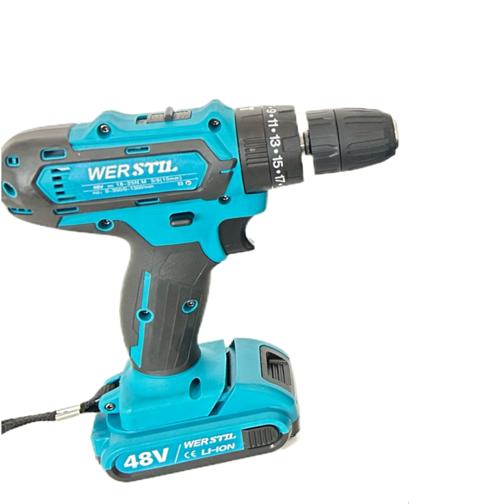 Set Bormașină Autofiletantă cu Percuție + 2 acumulatori 48V / 5Ah + 30 accesorii